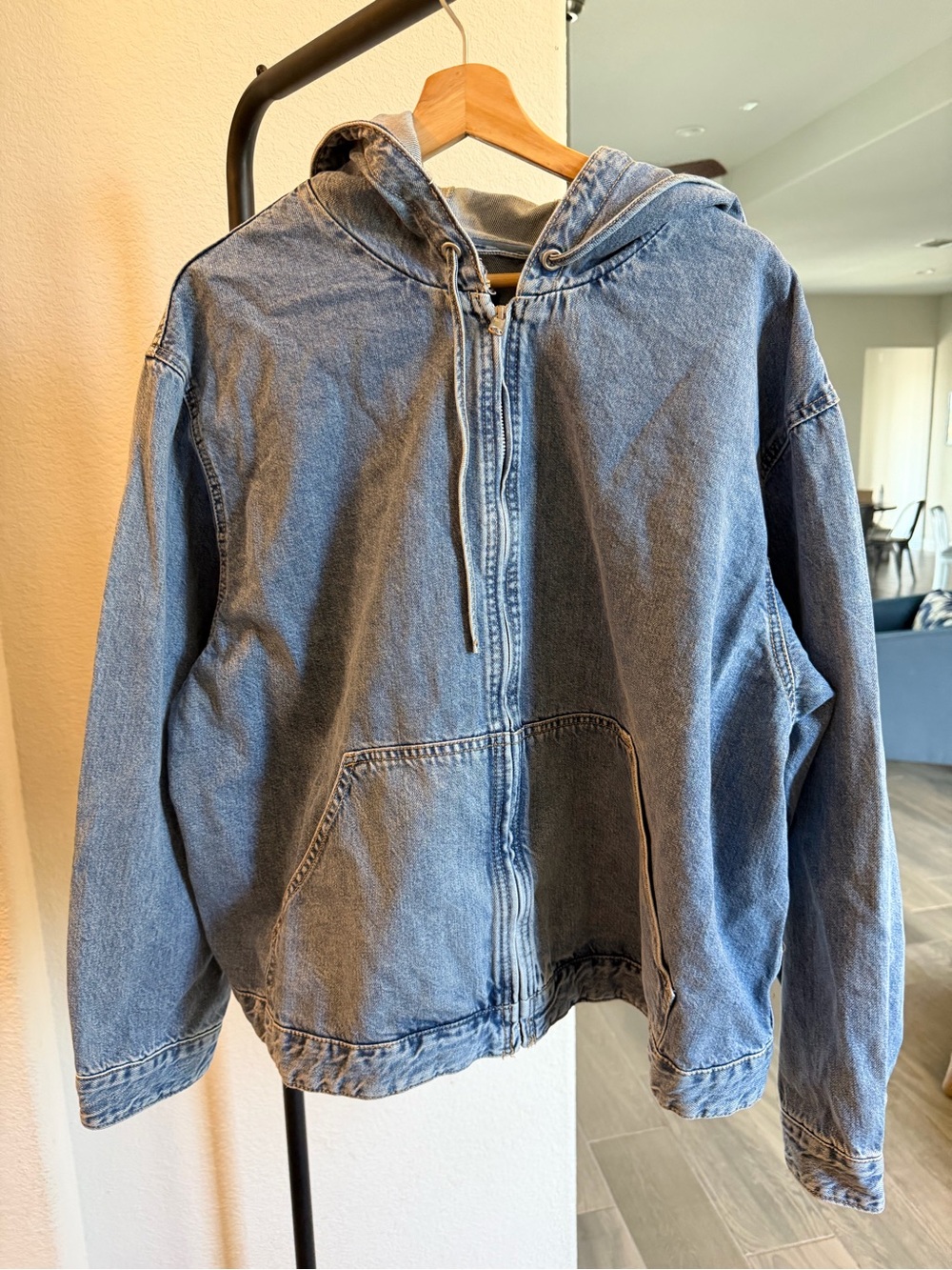 wild fable Light Blue Hooded Jean Jacket XXL